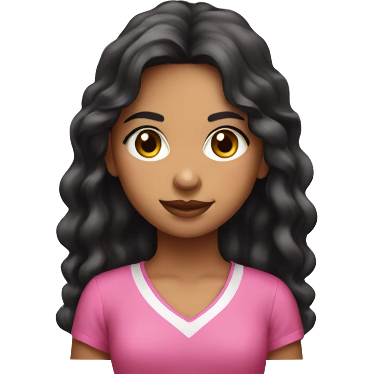 Morena girl in pink portrait emoji