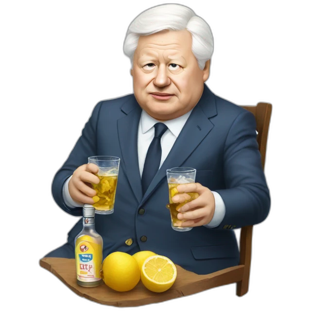 Boris Yeltsin with vodka emoji