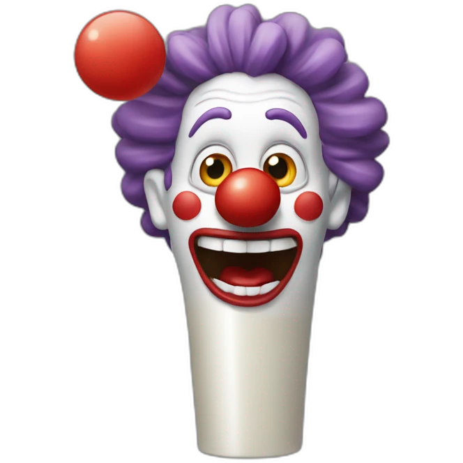 Clown with a cylinder that yells  emoji
