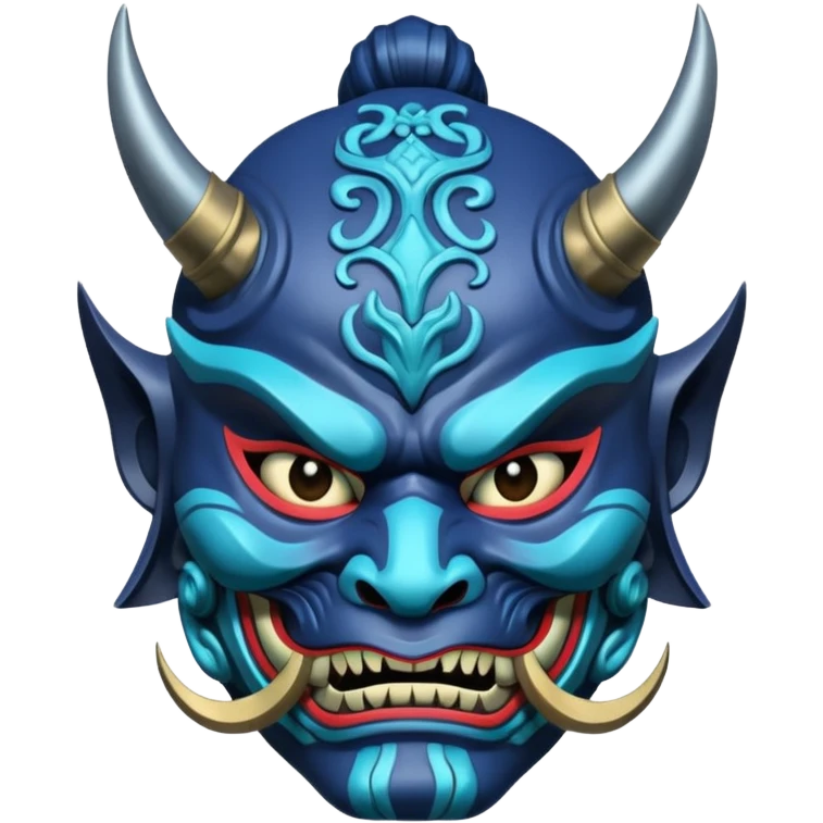 blue samurai oni mask emoji