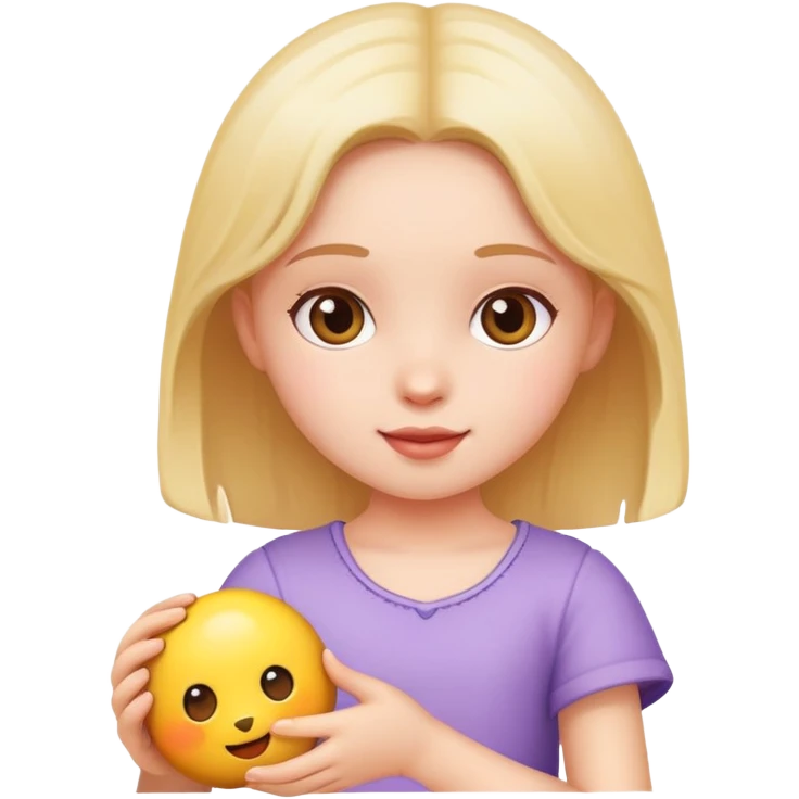 Female playing with toy emoji