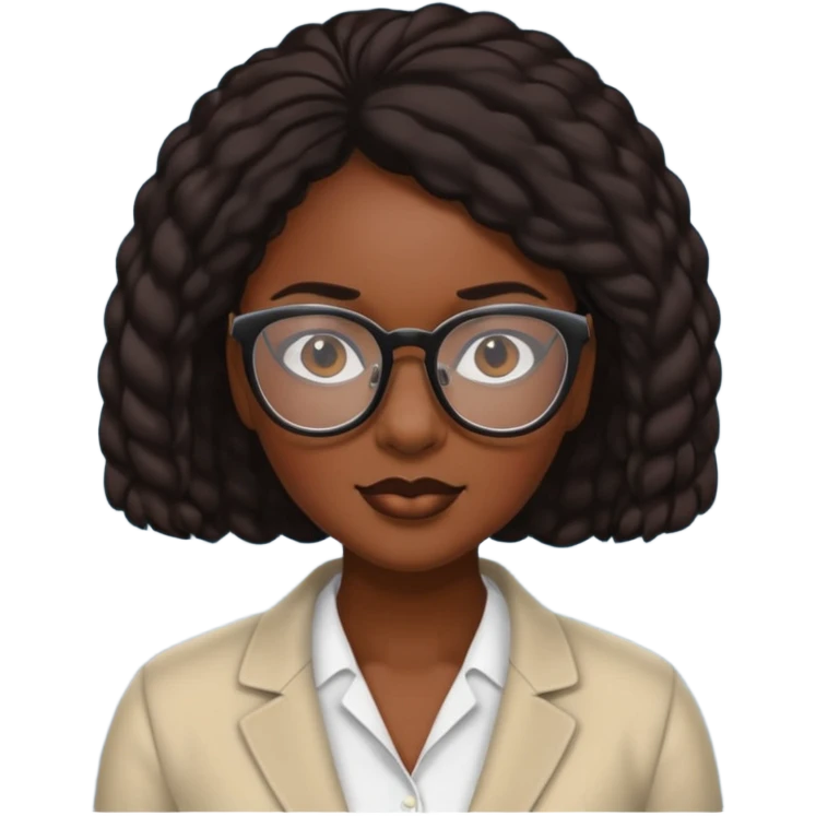 bold and wearing glasess black woman emoji