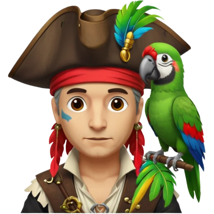 pirate and parrot emoji