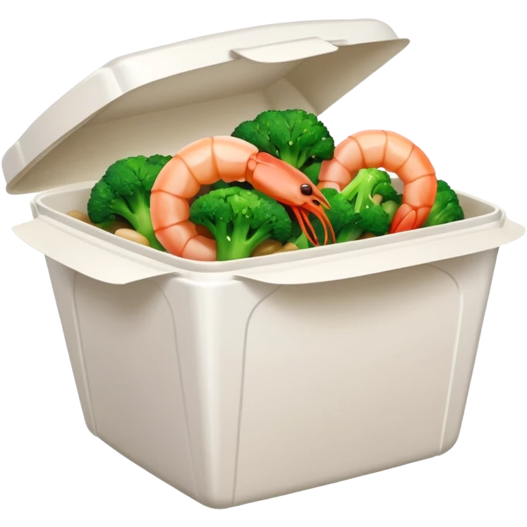 Shrimp and broccoli Chinese takeout emoji