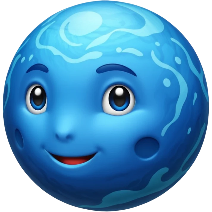 Can you make me an emoji of a blue planet? Without a face, like and actual planet emoji