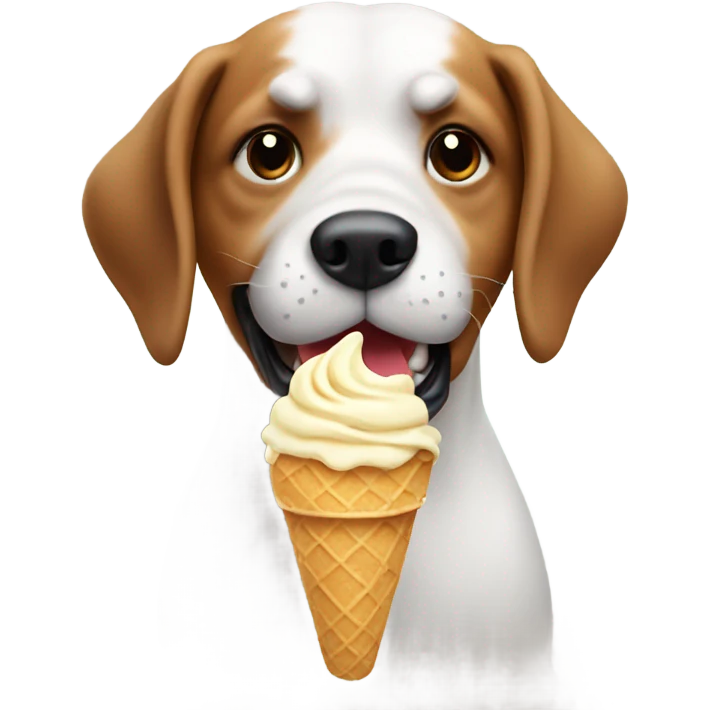 Dog eating ice cream emoji