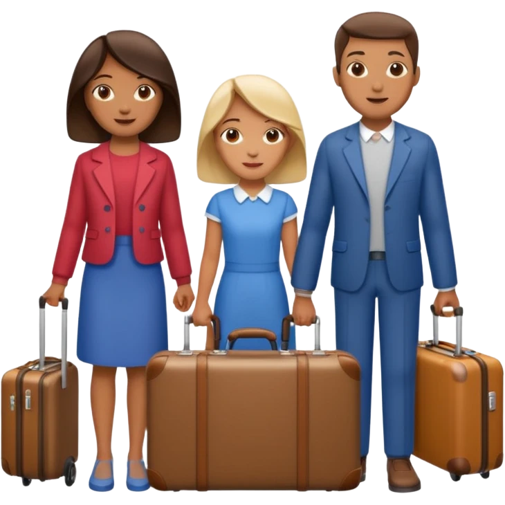 family with suitcases emoji