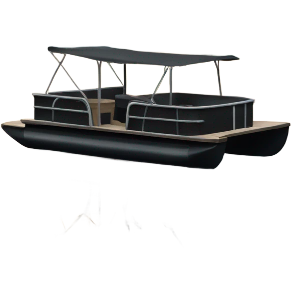  Black pontoon boat on lake emoji