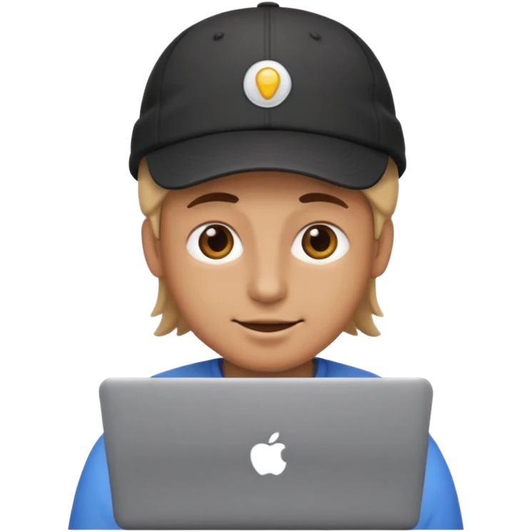 generate a person emoji with his laptop with cap too emoji
