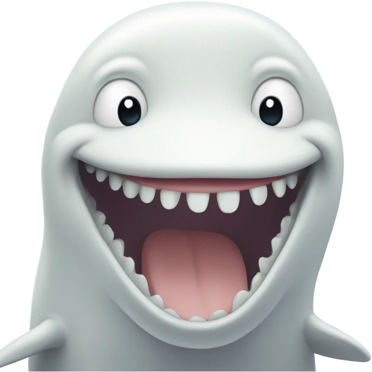 white whale , open mouth emoji