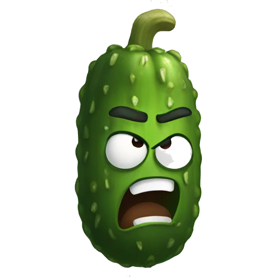 Angry pickle emoji
