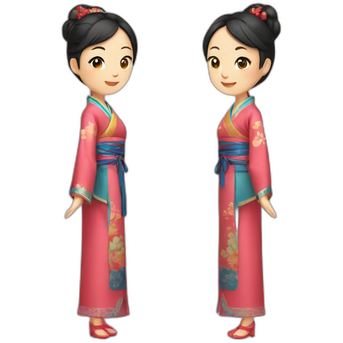 Chinese lady wear Chinese traditional clothes emoji