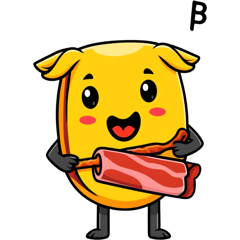 tongue out emoji holding a bacon strip emoji