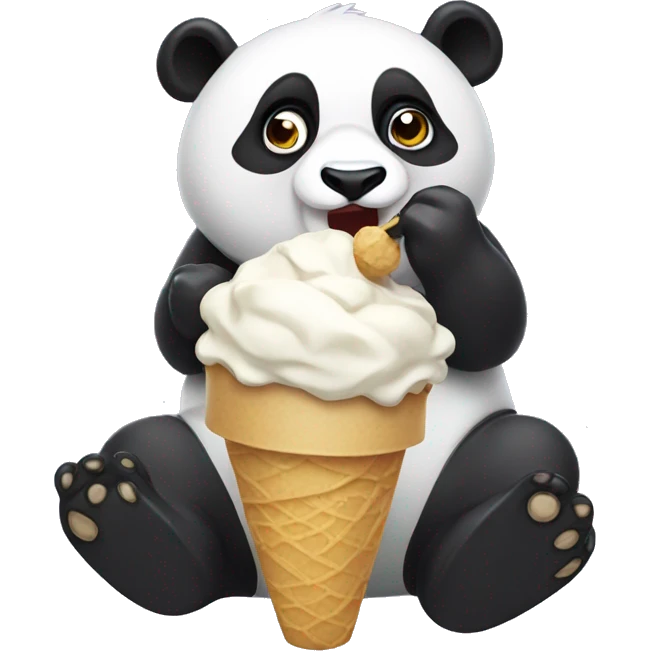 Panda eating ice cream emoji