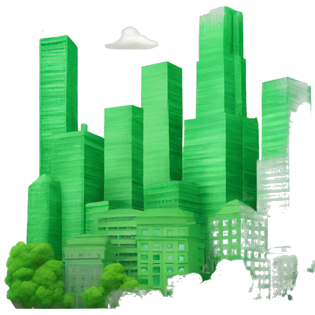 green buildings city skyline   emoji