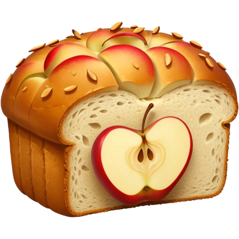 whole bread with small apple slices inside  emoji