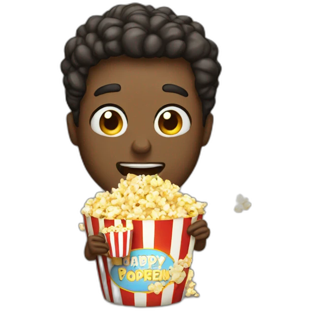 dude eating popcorn emoji