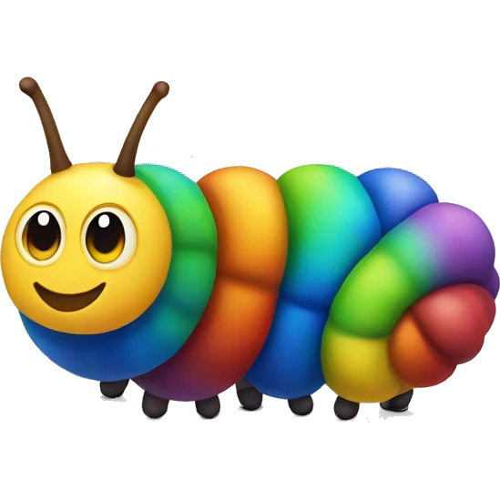 Rainbow caterpillar emoji