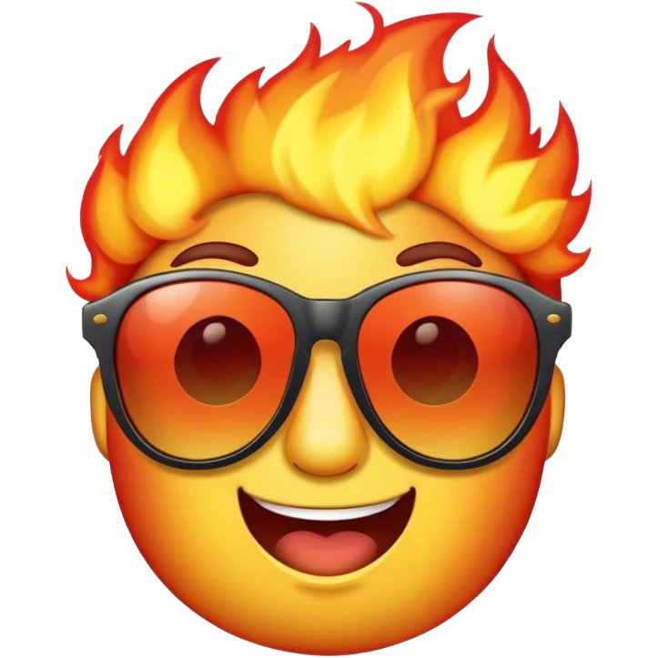 fire with sunglasses  emoji