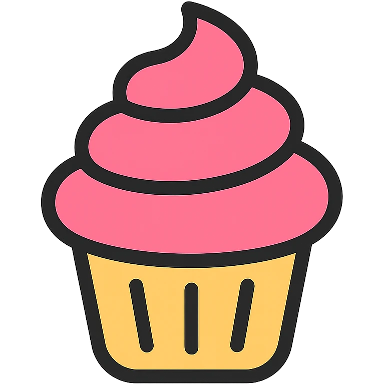 cupcake with pink icing emoji