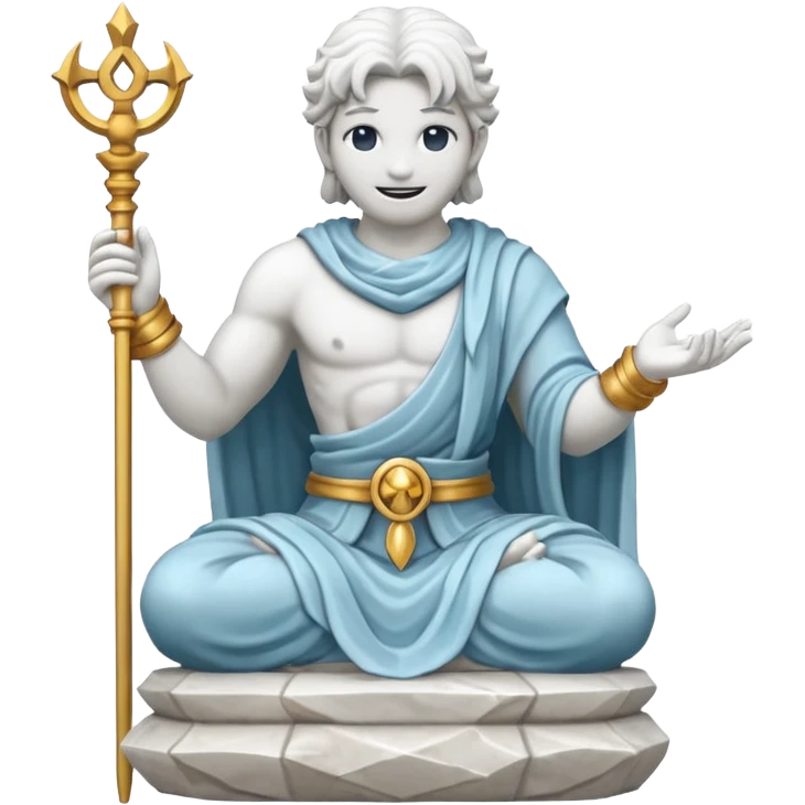 Statue of god solo leveling with big smile emoji