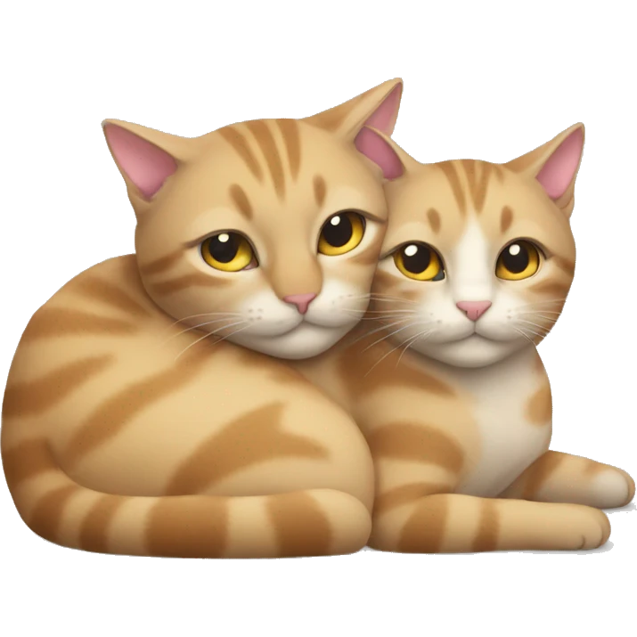 Two cats cuddling  emoji