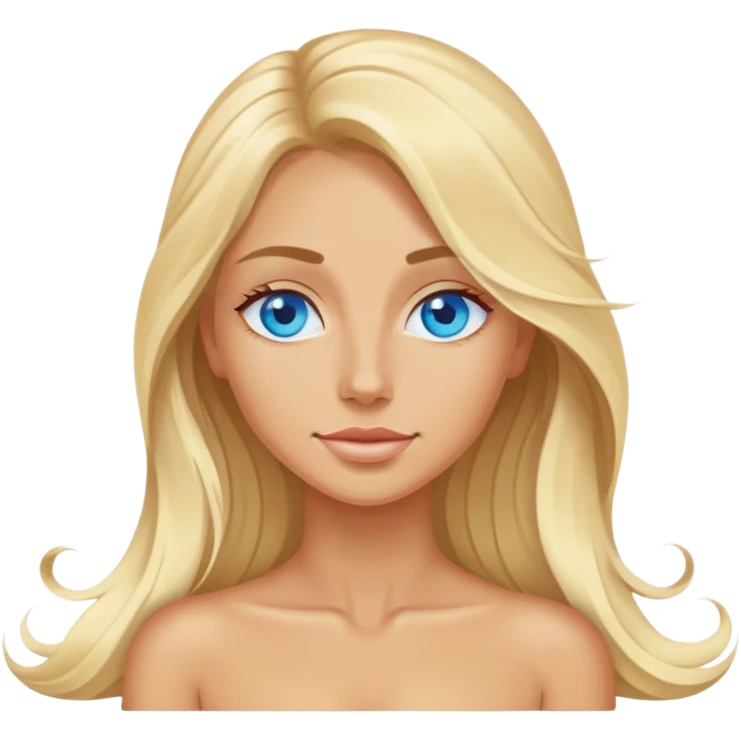 Cinematic realistic blonde with long hair, blue eyes sunbathing in the sun emoji