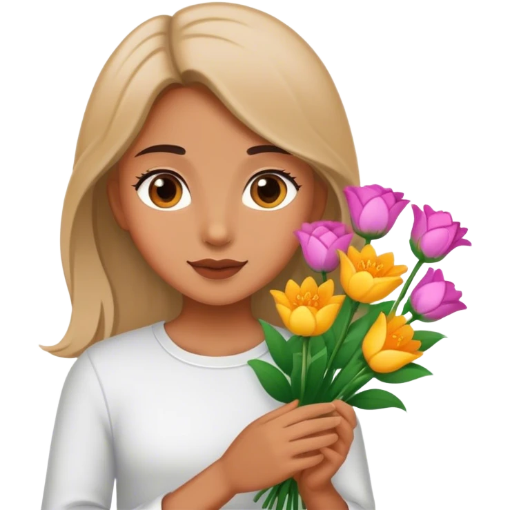 Giving a girl flowers emoji