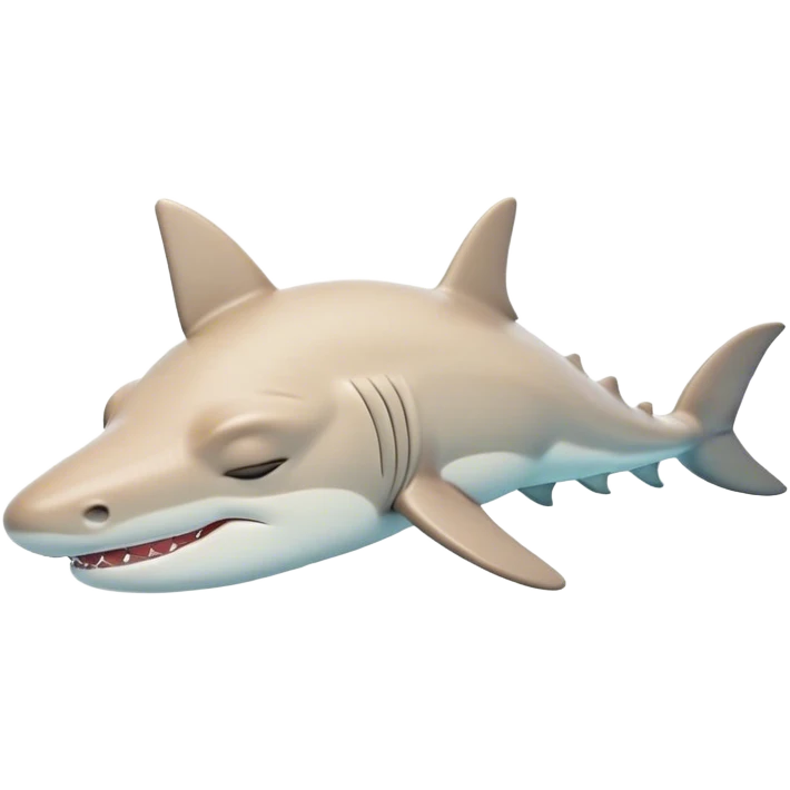Meme-Worthy Cute Sleeping Hammerhead Shark Portrait Emoji, Head and body resting peacefully with a contented expression, showcasing its uniquely shaped hammerhead with closed, serene eyes and a relaxed, streamlined form, Simplified yet adorably endearing features, highly detailed, glowing with a soft, drowsy ocean light, high shine, relaxed and utterly lovable, stylized with an air of playful laziness, soft glowing outline, capturing the essence of a sleeping hammerhead that feels destined to become the next viral icon of adorable slumber! emoji