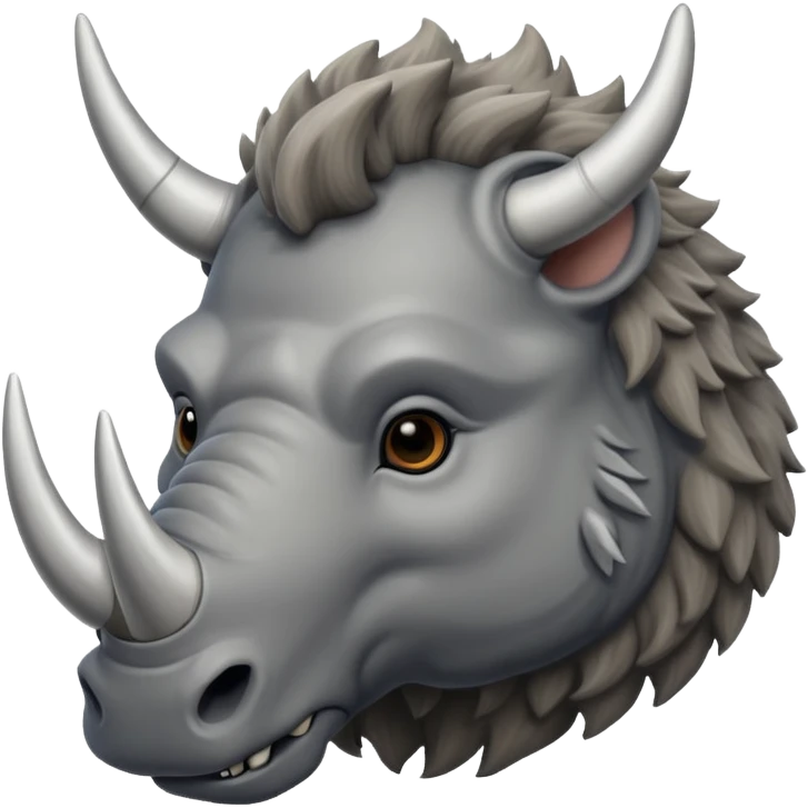 woolly rhino with huge horn emoji
