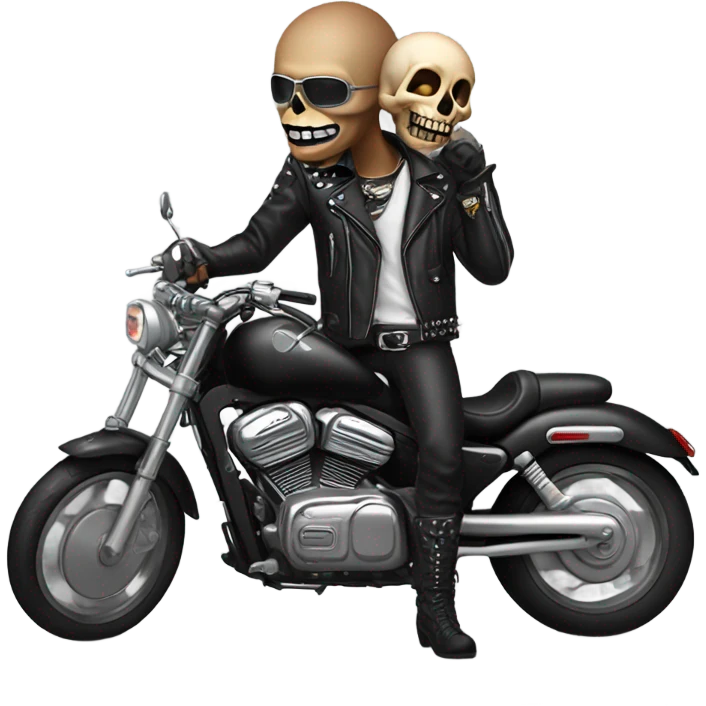 Skull kiss biker emoji