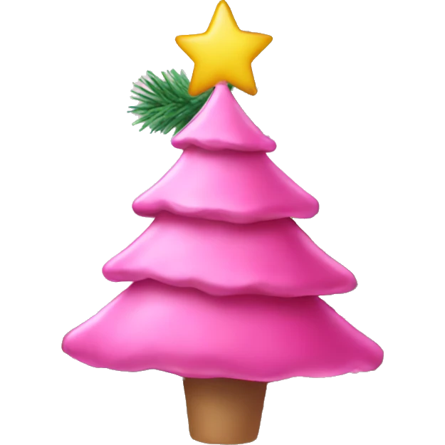 Pink Christmas tree emoji