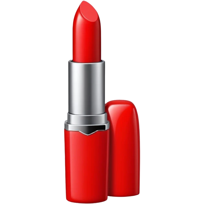 lipstick emoji, with black casing, with silver emoji