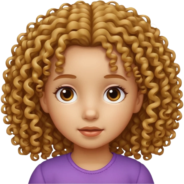 niña pequeña con el pelo rizado emoji