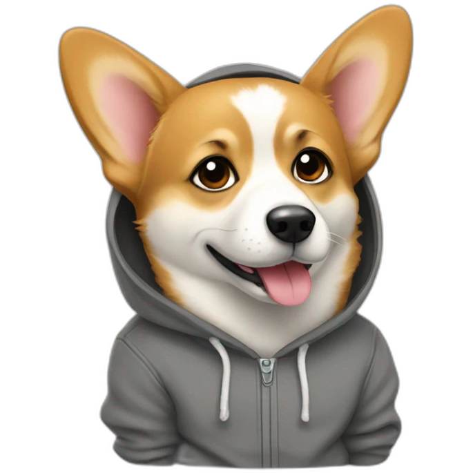 Corgie with a hoodie emoji