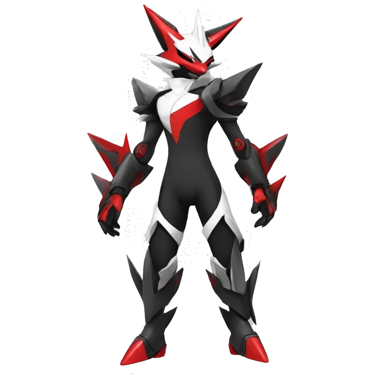 Cool Edgy Futuristic Black White Red Zangoose-Digimon-Medabot emoji
