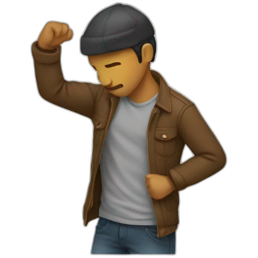 Homme qui fait un dab emoji