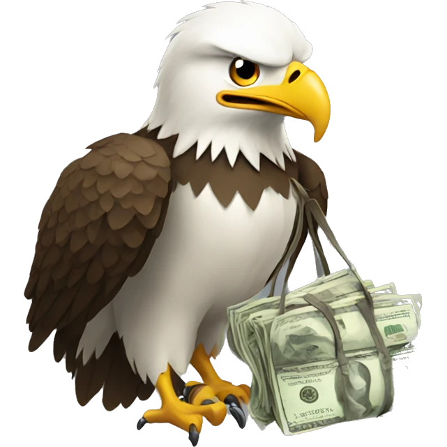 Eagle with bag of money emoji