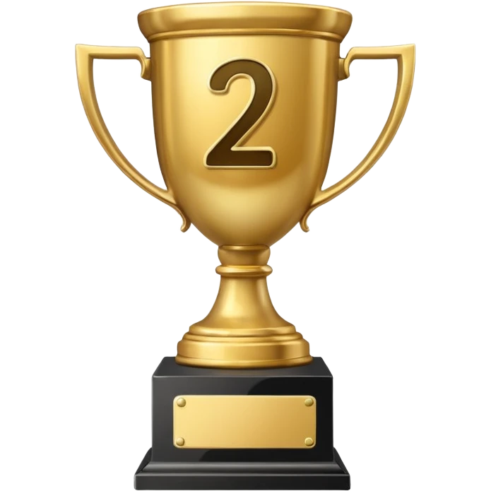 second place trophy with a number two engraved emoji