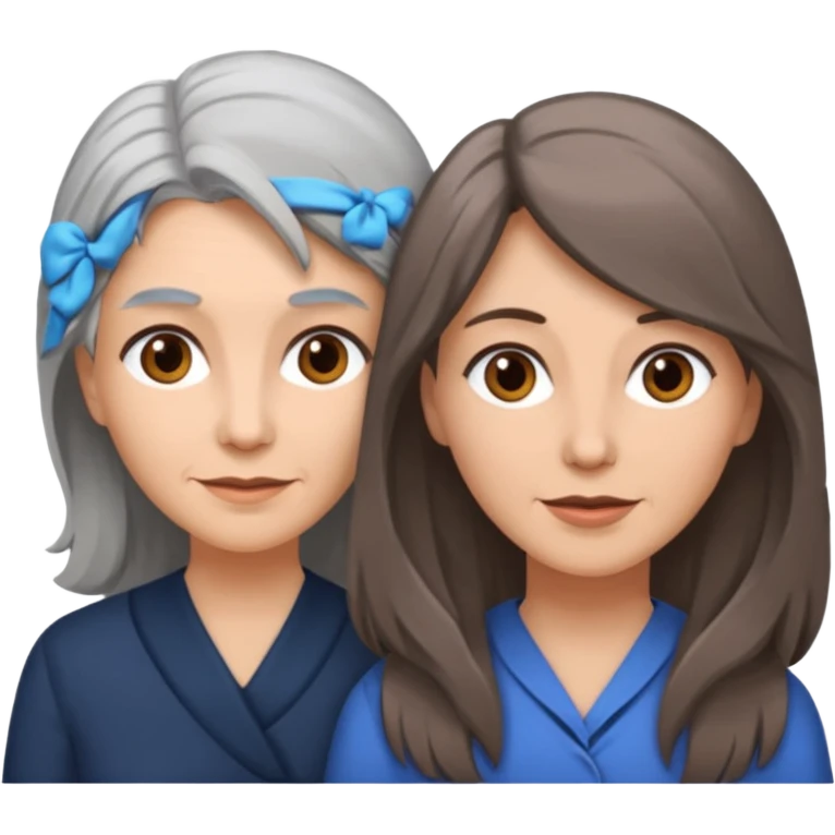 2 Frauen, die sich lieben davon 1 grauhaarig, 1 braunhaarig, lange Haare emoji