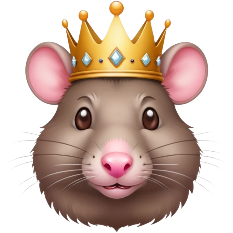 Apple rat with crown emoji