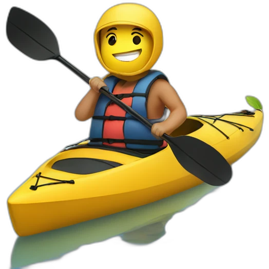 Strong person paddling a kayak on a lake emoji