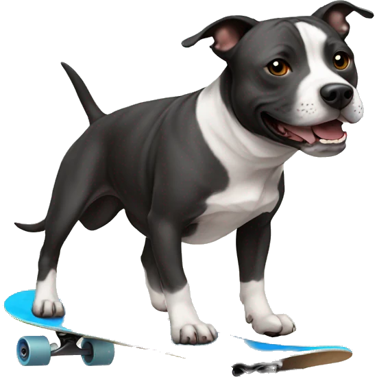 Staffy skateboarding emoji