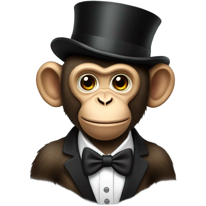 Monkey wearing a top hat emoji