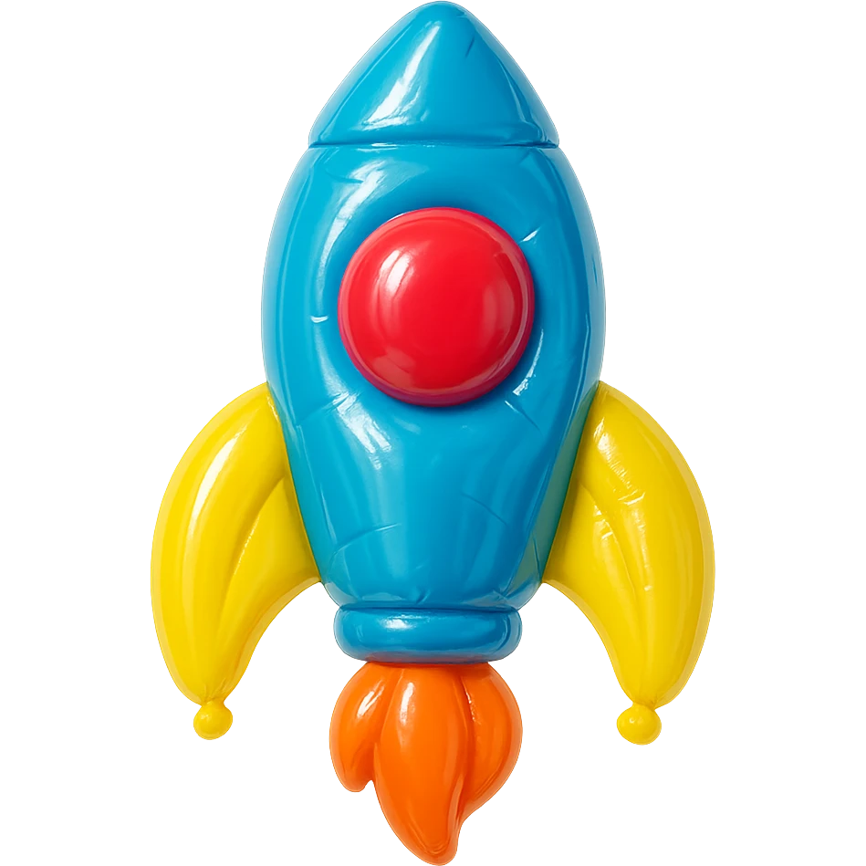 a rocket ship balloon style emoji