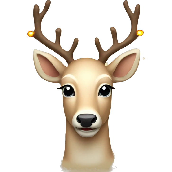 Beige asthetic Christmas deer with lights emoji