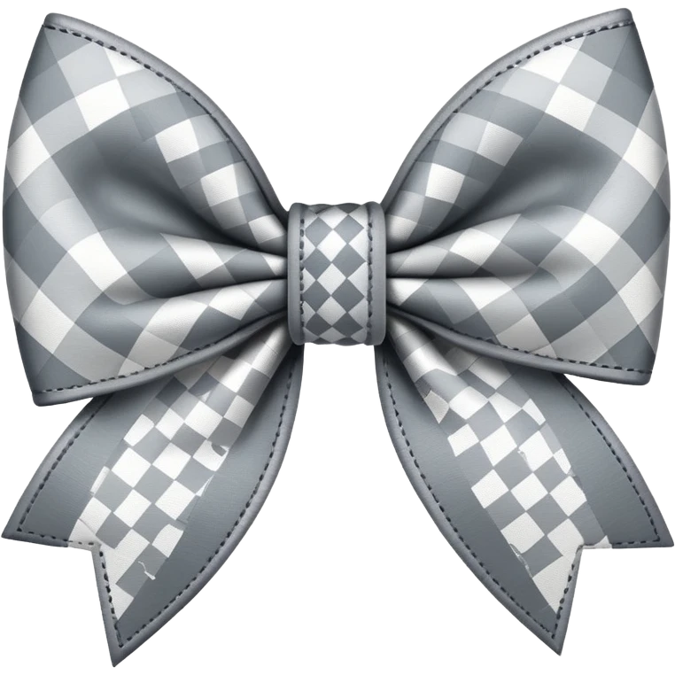 Gray and white checkered bow emoji