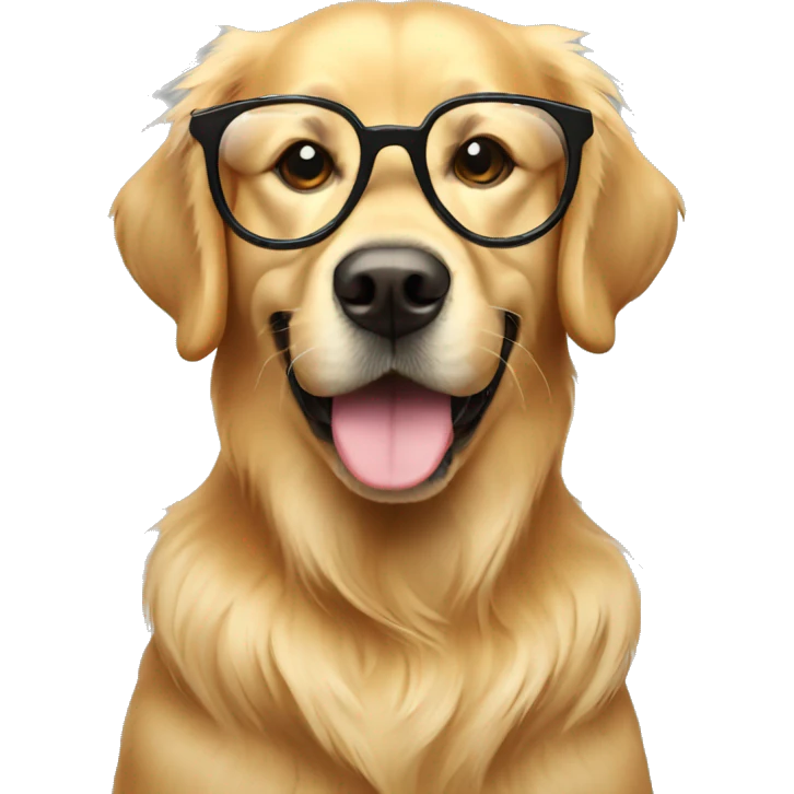 golden retriever with glasses  emoji