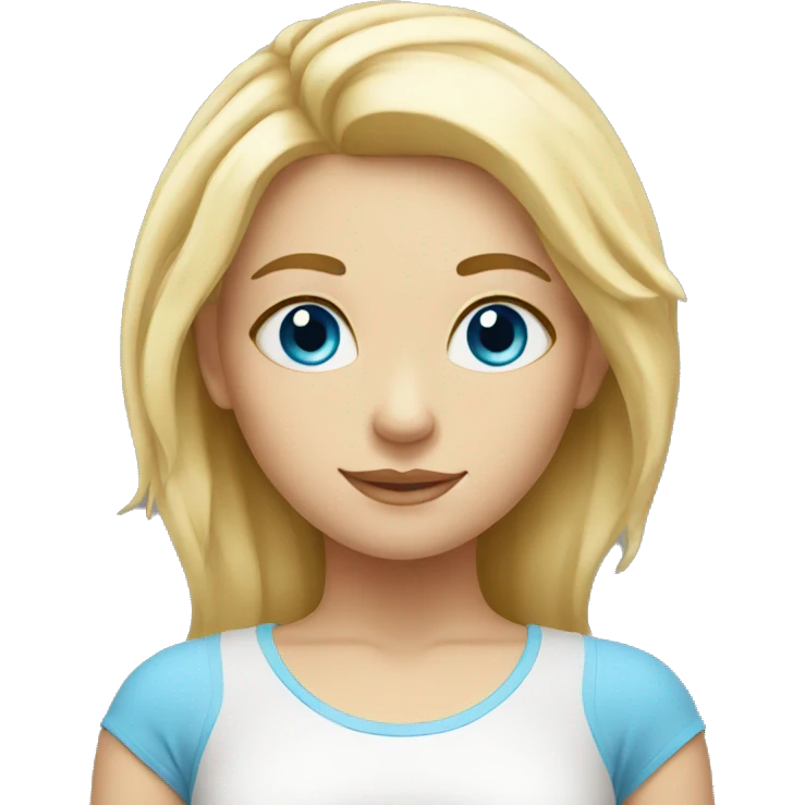 blonde yoga girl with blue eyes emoji