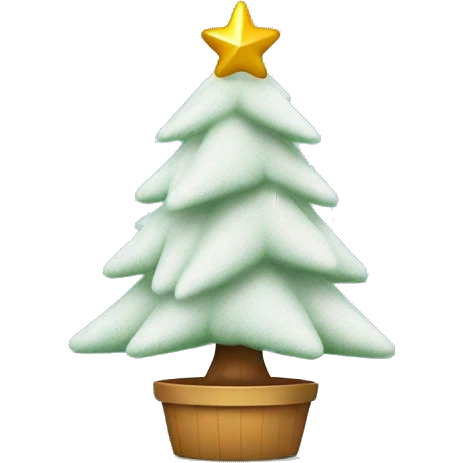 flocked christmas tree with star on top  emoji